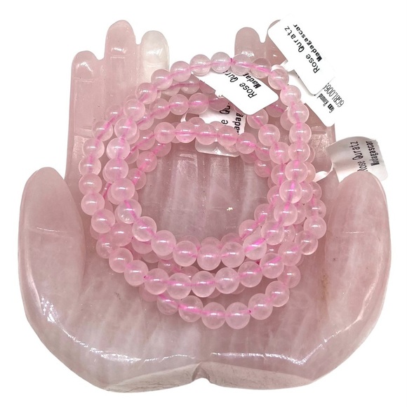 6mm Rose Quartz Beaded Stretch Bracelet Natural Stone Gemstone Crystal Boho Pink - Picture 3 of 5